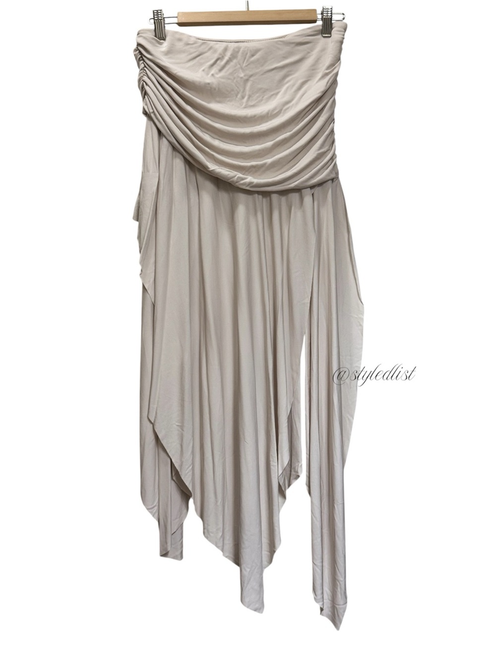 House of CB KAIRA Draped Midi Skirt Off White M